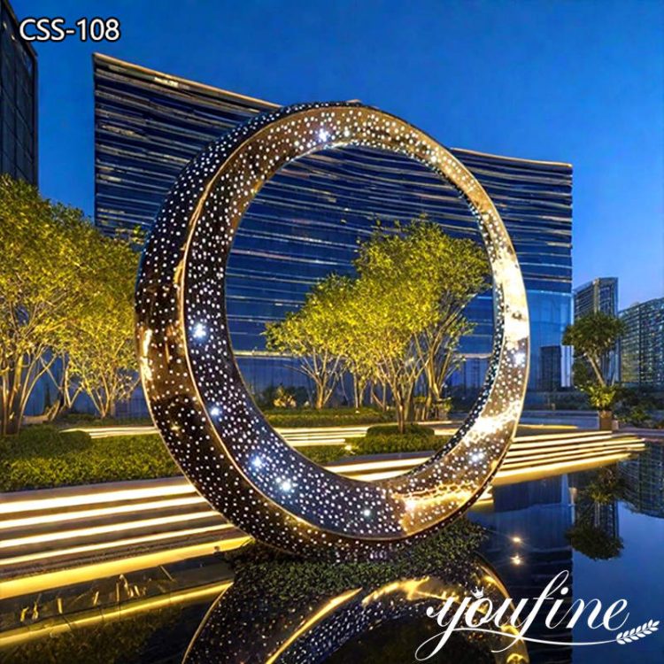 Large Stainless Steel Metal Ring Sculpture for Sale CSS-108