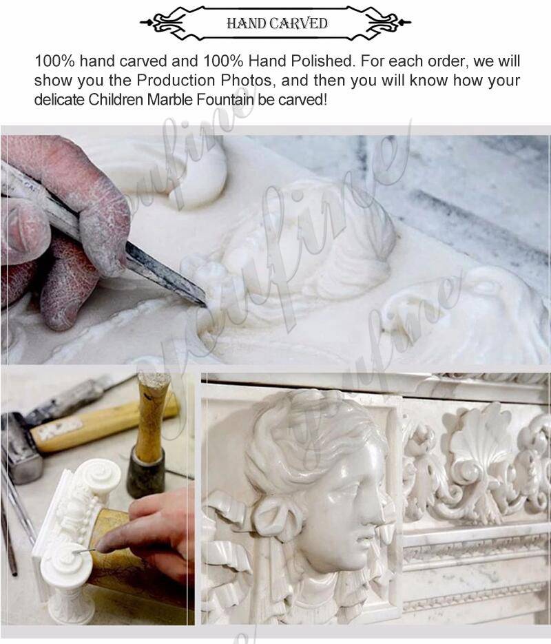 process of Life Size Marbweeping angel headstones for grave