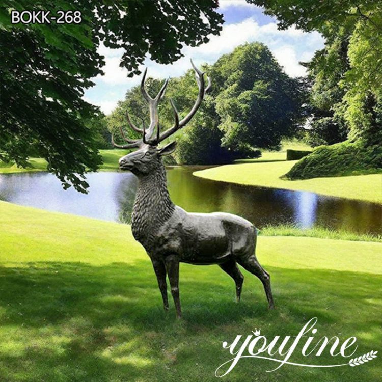 Hand Cast Antique Bronze Stag Statue for Sale BOKK-268