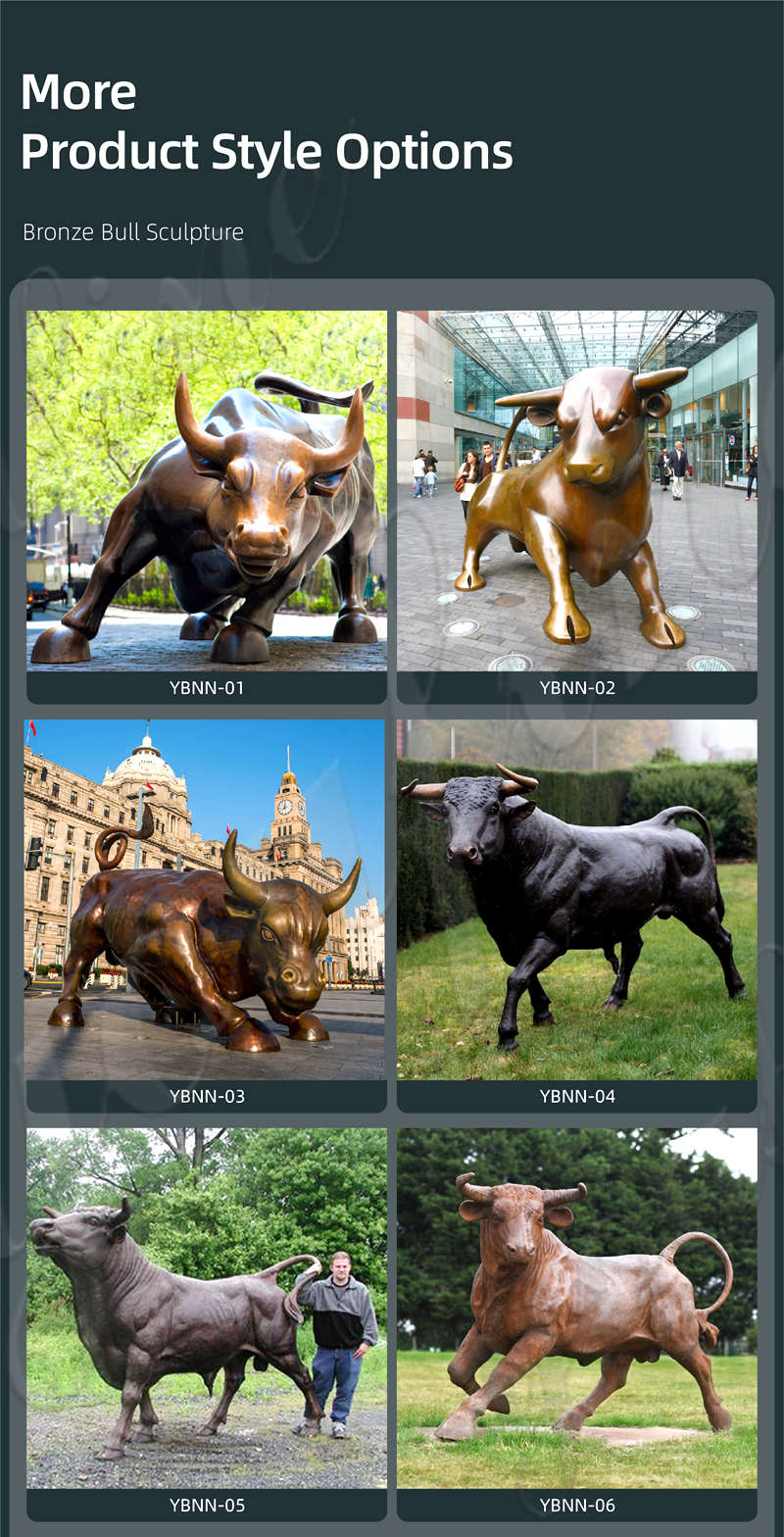 bronze bull sculptures