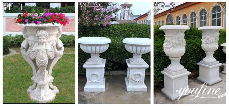 Cheap White Marble Outdoor Flower Pot for Garden Decor for Sale MOKK-40 -  YouFine Sculpture