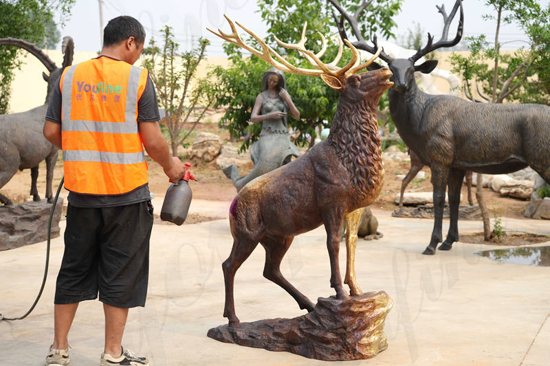 bronze deer statue coloring