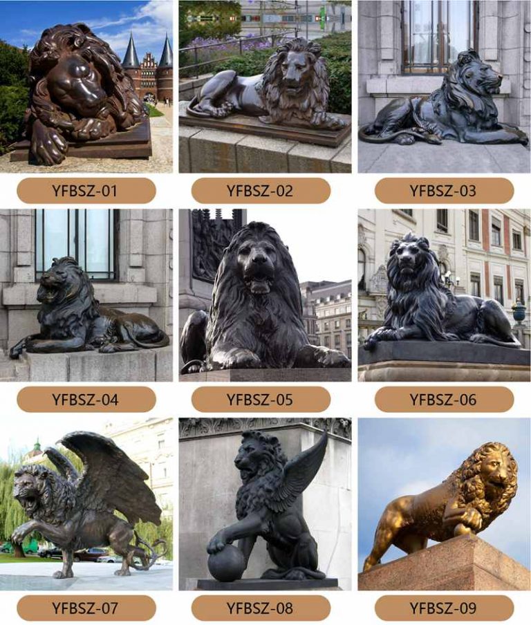 Casting Winged Bronze Lion Statue Tarkov Garden Decor For Sale BOKK 654   Bronze Lion Statue Tarkov 2 768x904 