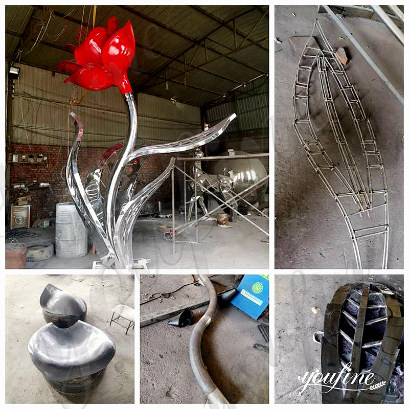 metal flower sculpture