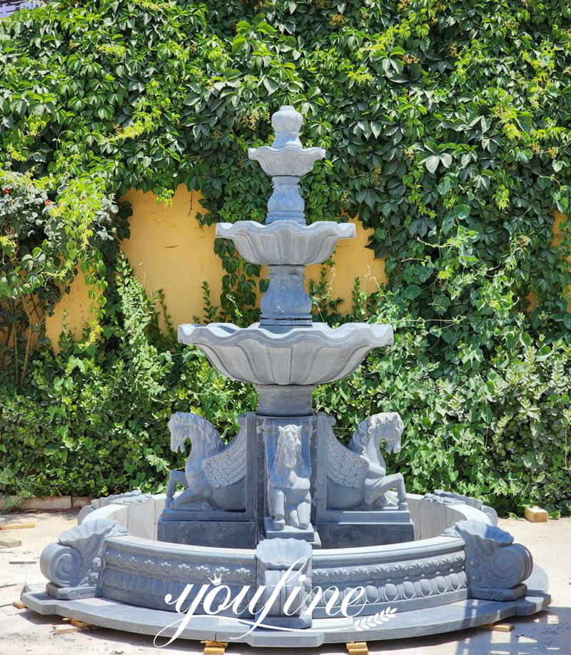 grey horse water fountain