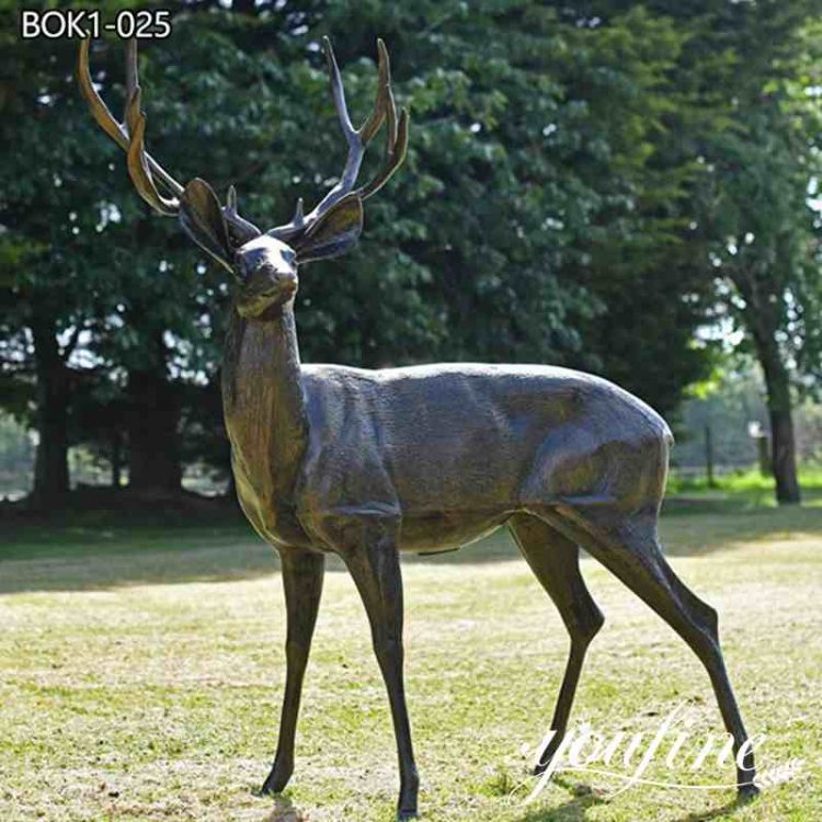 Life Size Bronze Stag Garden Sculpture for Sale