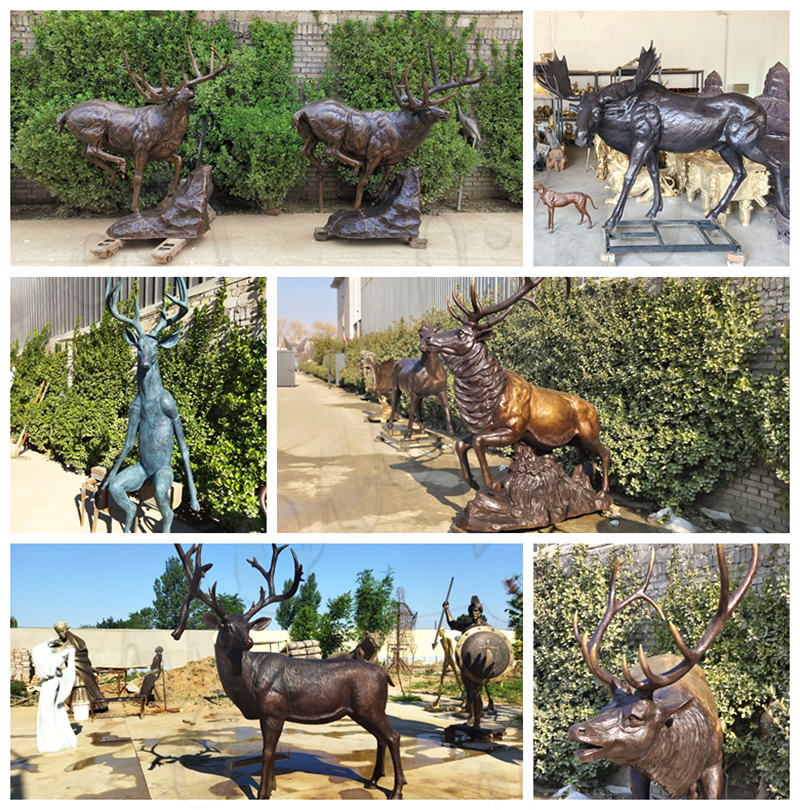 bronze deer statues