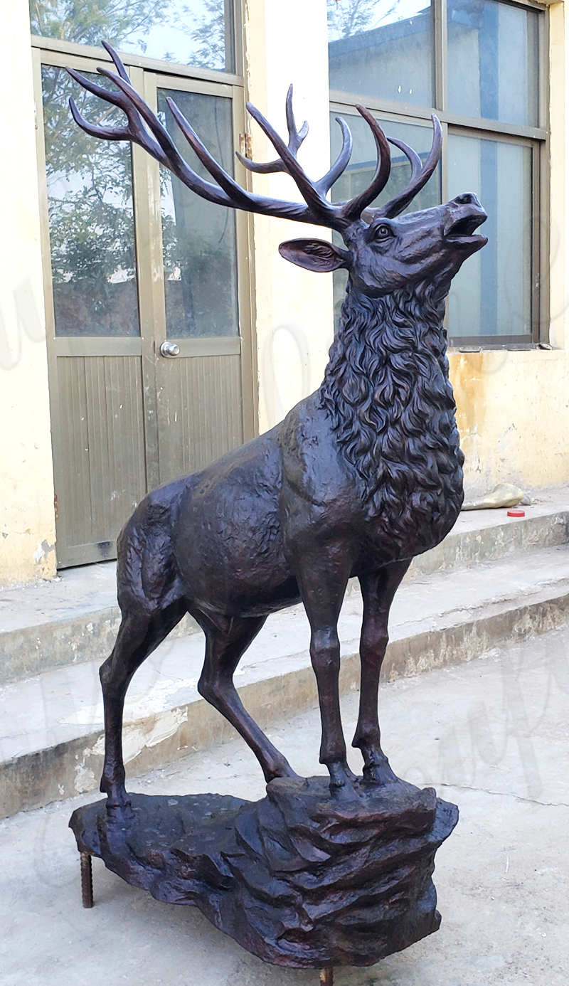 bronze deer sculpture-