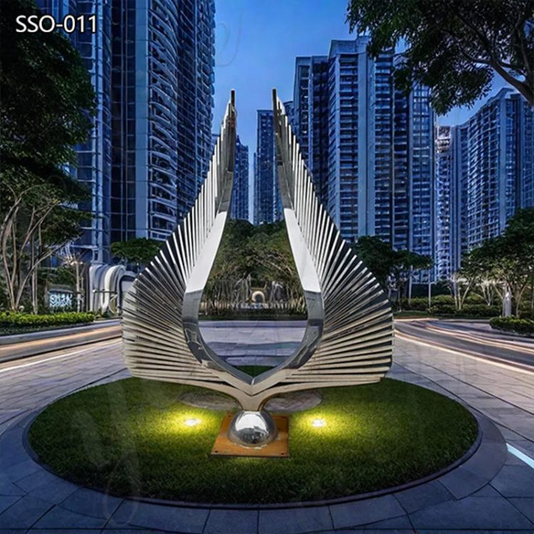 Stainless Steel Angel Wing Sculpture for Sale