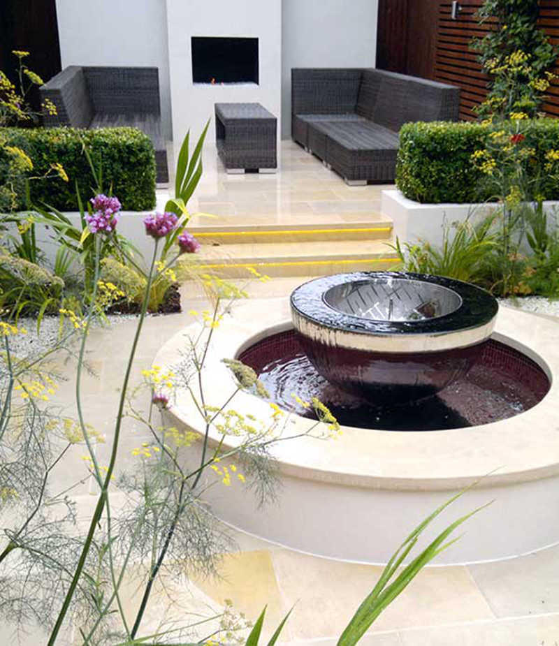 outdoor-metal stainless steel fountain