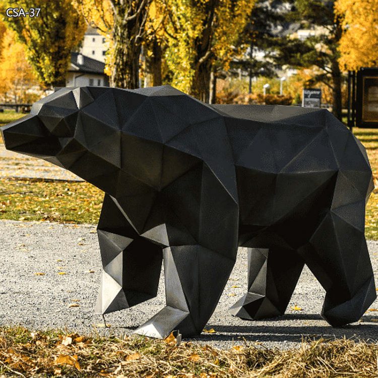 Stainless Steel Geometric Bear Sculpture Supplier
