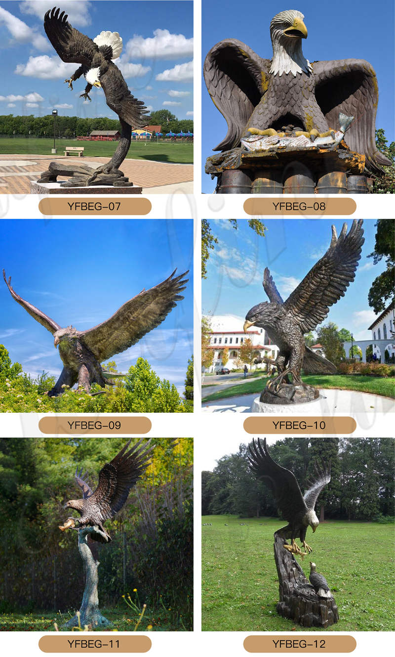 bronze eagle statues