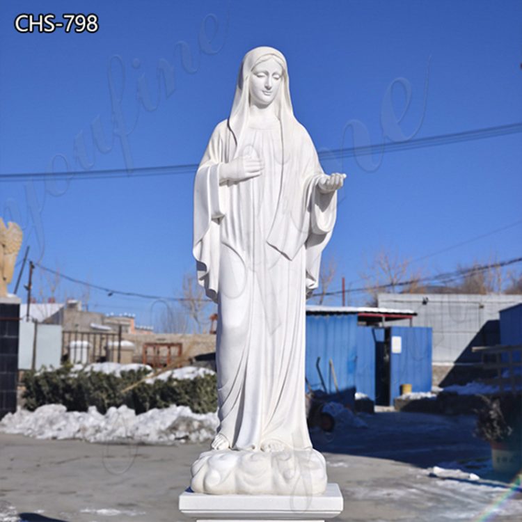 White Marble Large Mary Garden Statue for Sale