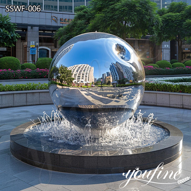 Stainless Steel Metal Ball Fountain For Outdoor Decor