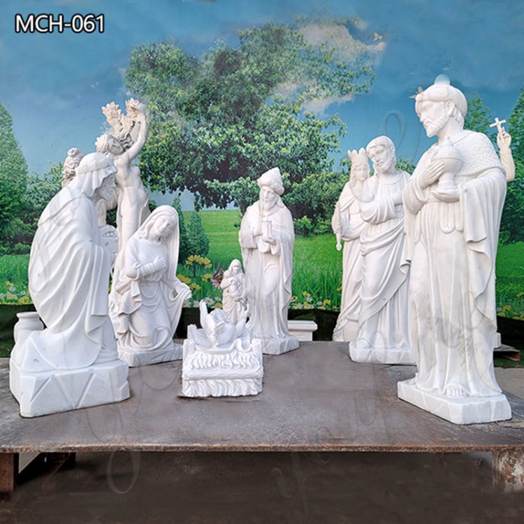 Life Size Church Decor Marble Nativity Sculpture for Sale