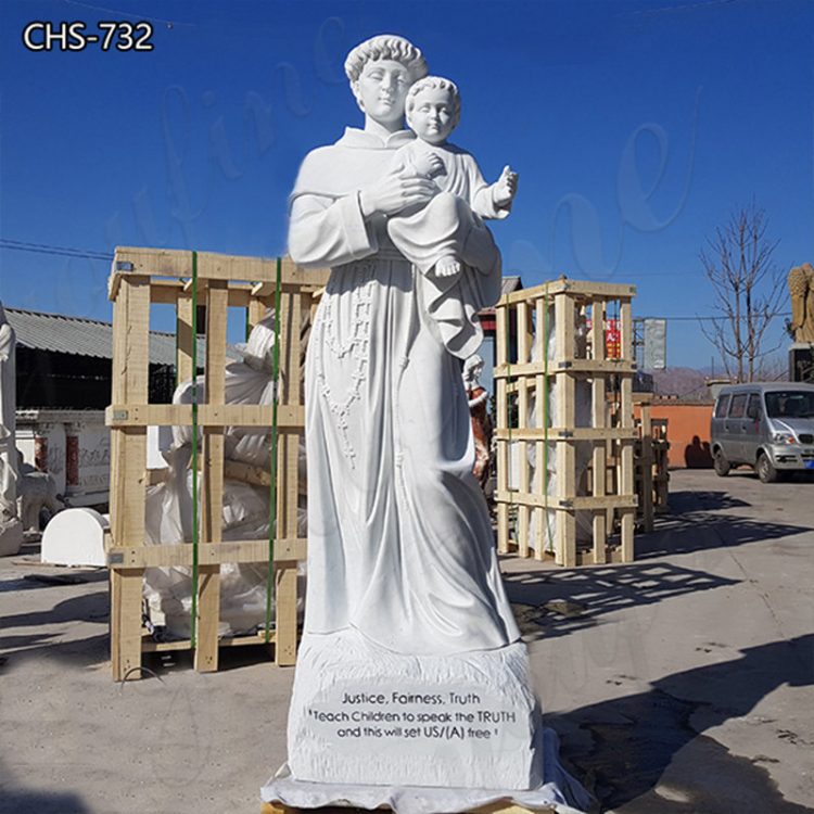 Life Size Marble Saint Anthony Statue For Sale