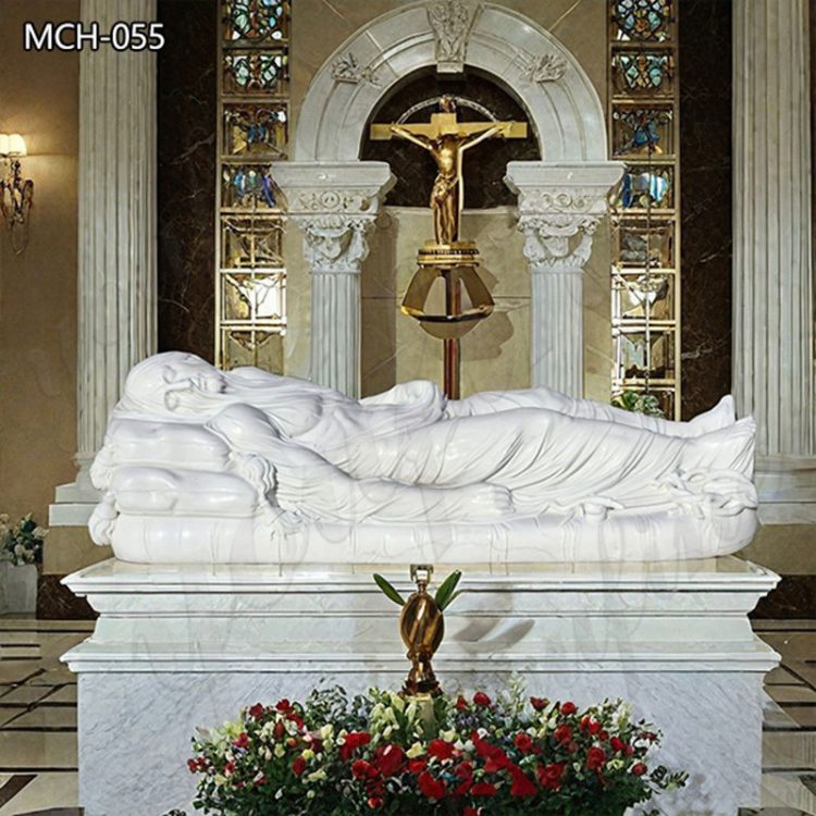 Life Size White Marble Veiled Jesus Sculpture For Church