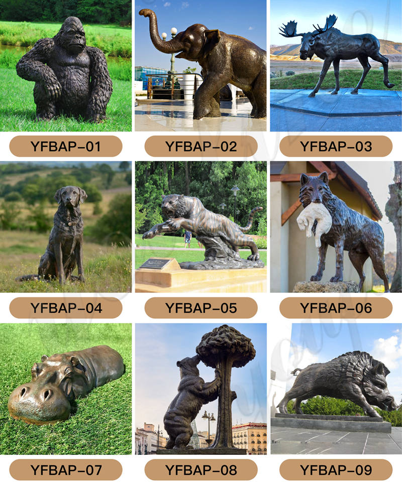 bronze animal statues