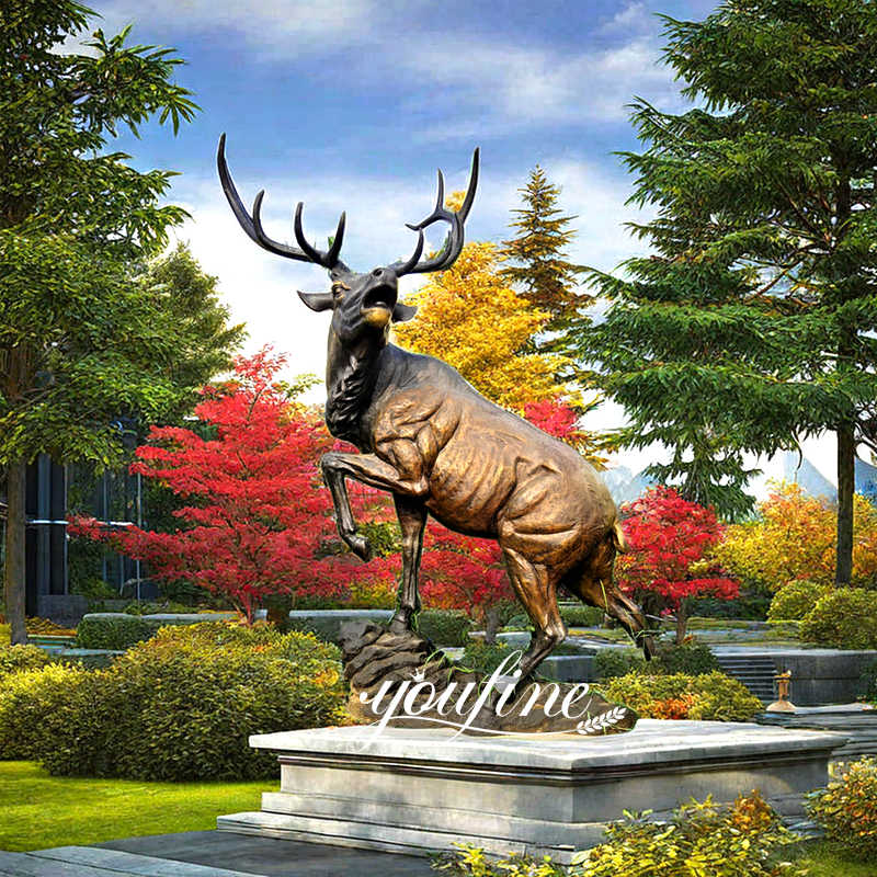 bronze elk statue-