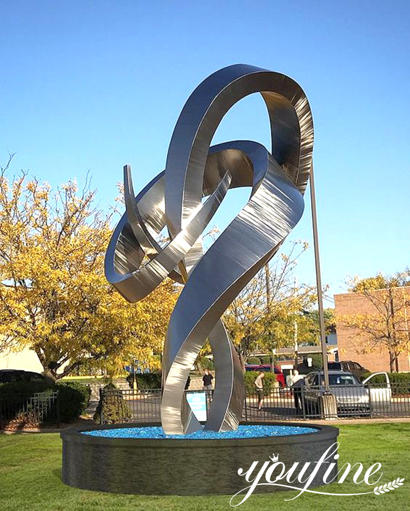 metal ribbon sculpture for outdoors